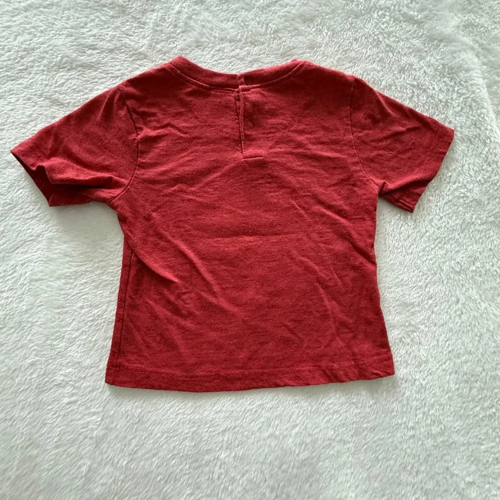 Disney Baby Mickey Mouse Happy Graphic Red Short Sleeve Tee Shirt‎ 12M RN 16435